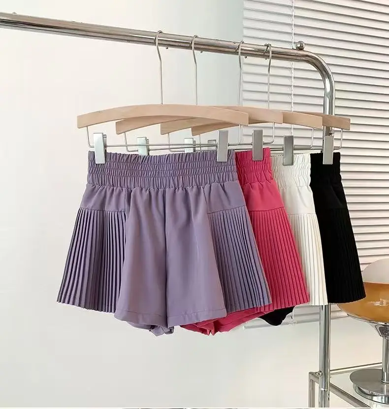 Neue Sportshorts für Damen, hohe Taille, Anti-Exposure, für Laufen, Training, Pilates, Fitness, Faltenrock, schnelltrocknende Yoga-Shorts – Detail 8