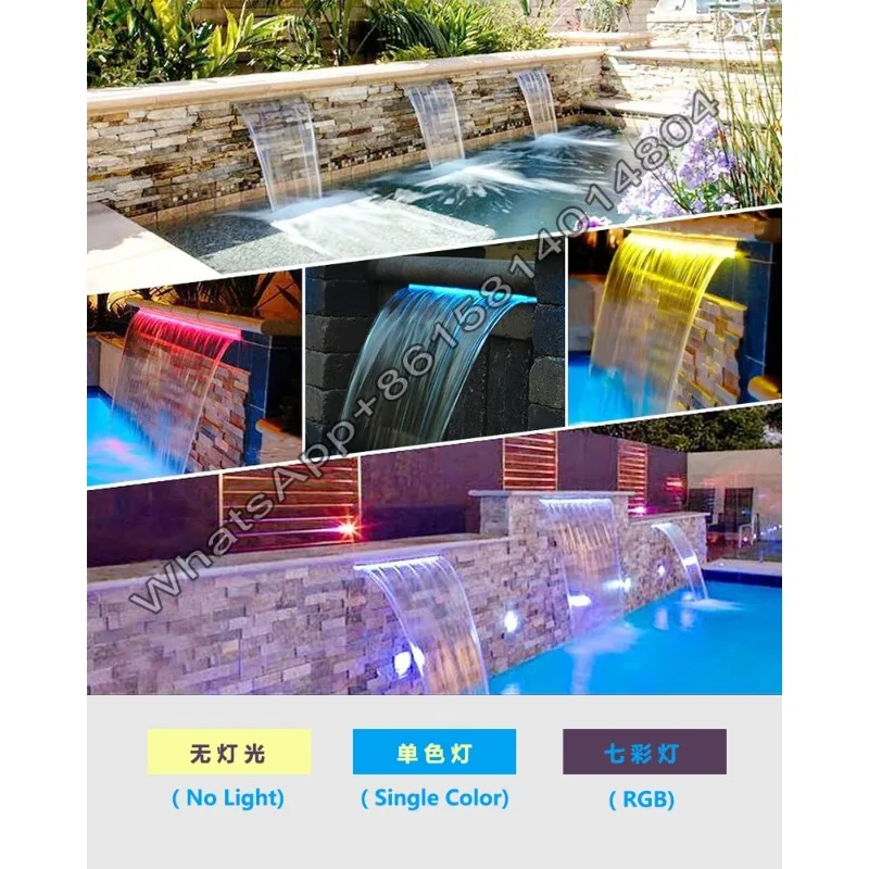 Colorful waterfall water curtain led light,swimming pool waterproof led light,water curtain fountain waterfall light bar