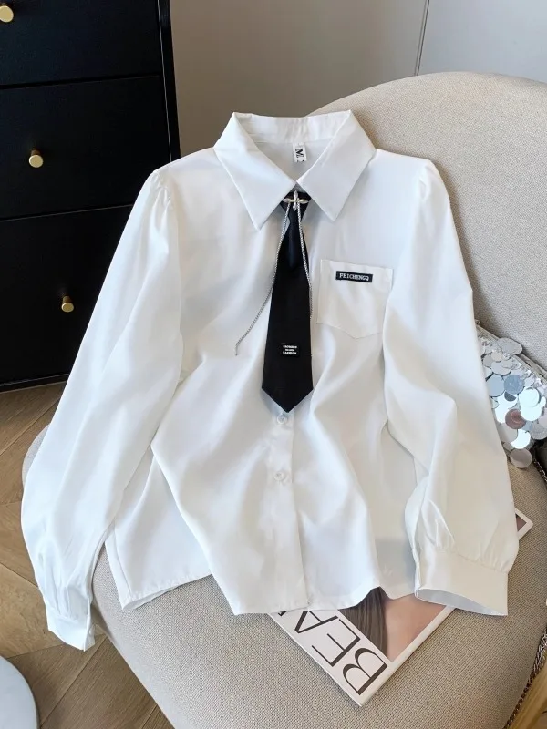 

Faionable Collar Long Sve irt Women's Loose Casual Versatile Top Autumn Winter Spring New Arrival Original Design...