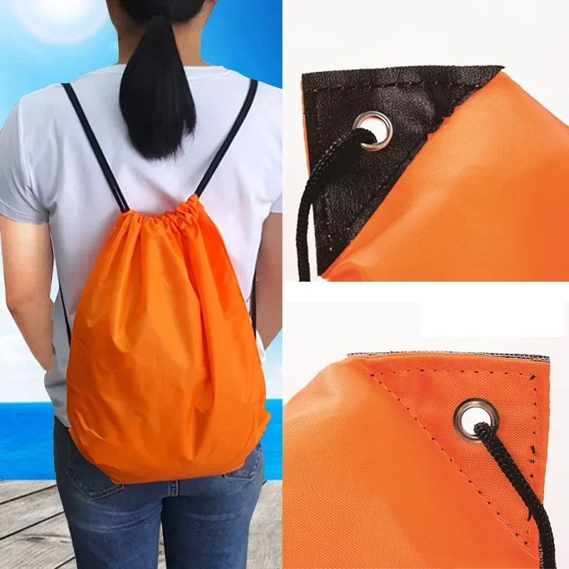 Candy Color Travel Outdoor Sports Foldable Backpack Bag Portable Waterproof Swimming Beach Camping Drawstring Daily Nylon Bags