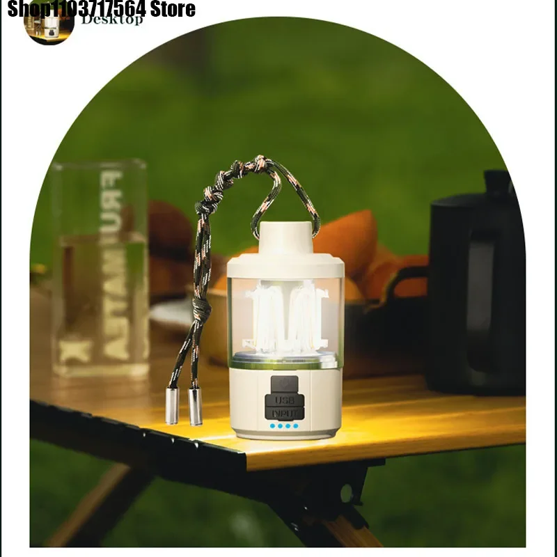 Lampe de camping COB intégrée de grande capacité, lumière d'ambiance multifonctionnelle, lumière blanche chaude pour tente, camping en plein air, nouveau