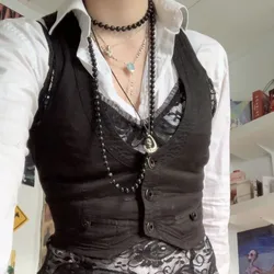 2023 Women's Dressy Waistcoat Racerback Vest Autumn Tuxedo Suit Waistcoat Vintage Steampunk Jacquard Jacket Punk Style Corsetier
