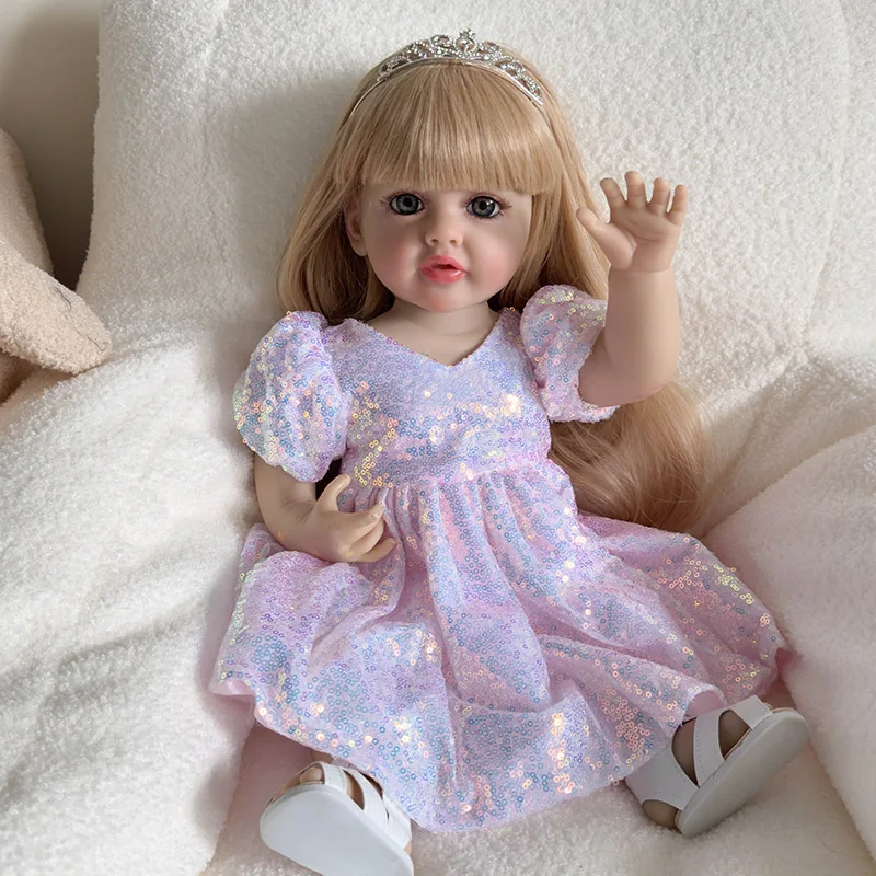 

55CM full body Betty soft silicone vinyl Reborn Toddler Girl Pretty Princess lifelike Baby Doll Christmas Gift for Grils