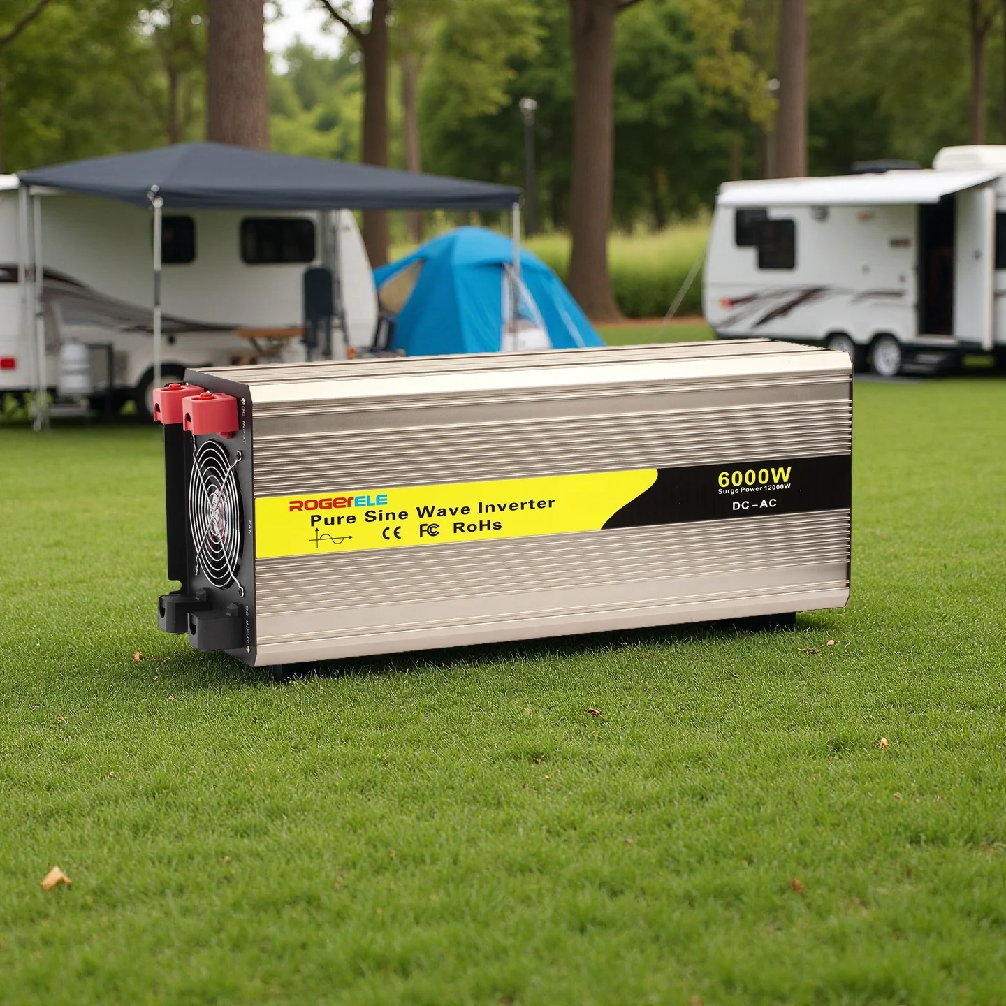 

6000W Solar Inverter: 12V DC To 220V AC, High Conversion Efficiency Pure Sine Wave Inverter For Outdoor Portable Power Supply