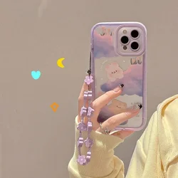 TD124 Cute Bear Rabbit For Samsung Galaxy S9 S10 S20 S21 FE S22 Plus A21S A51 A52 A72 A12 A32 Case DIY TPU Soft Cover
