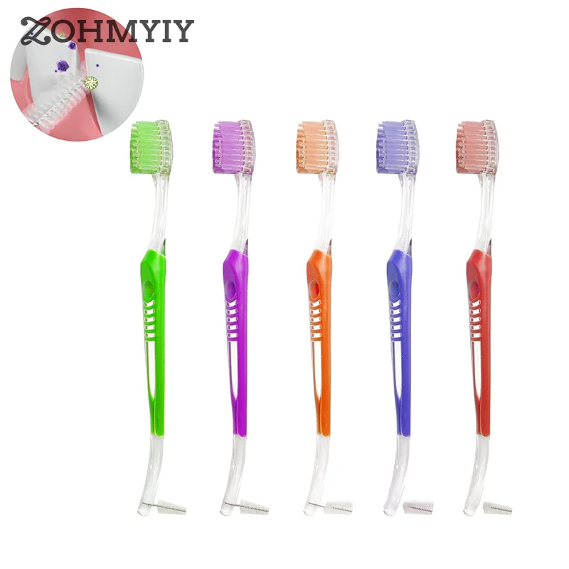 

1Pc Dental Orthodontic Toothbrush Interdental Brushing Toothbrush Double Ended V Trim End Tuft Teeth Cleaning Braces Oral Care