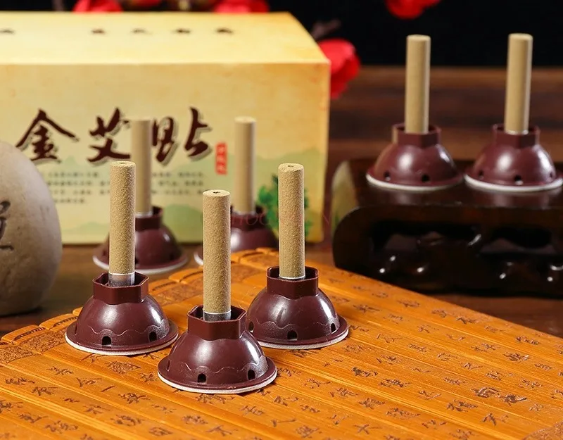 50pcs/box Ai moxibustion stickers moxibustion box genuine moxa column moxa sticks velvet portable household bold moxa