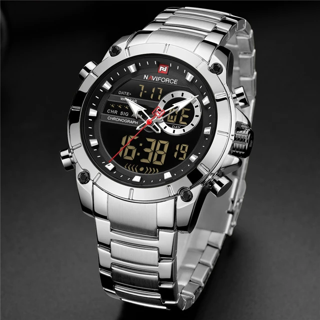 Naviforce watch silver hot sale