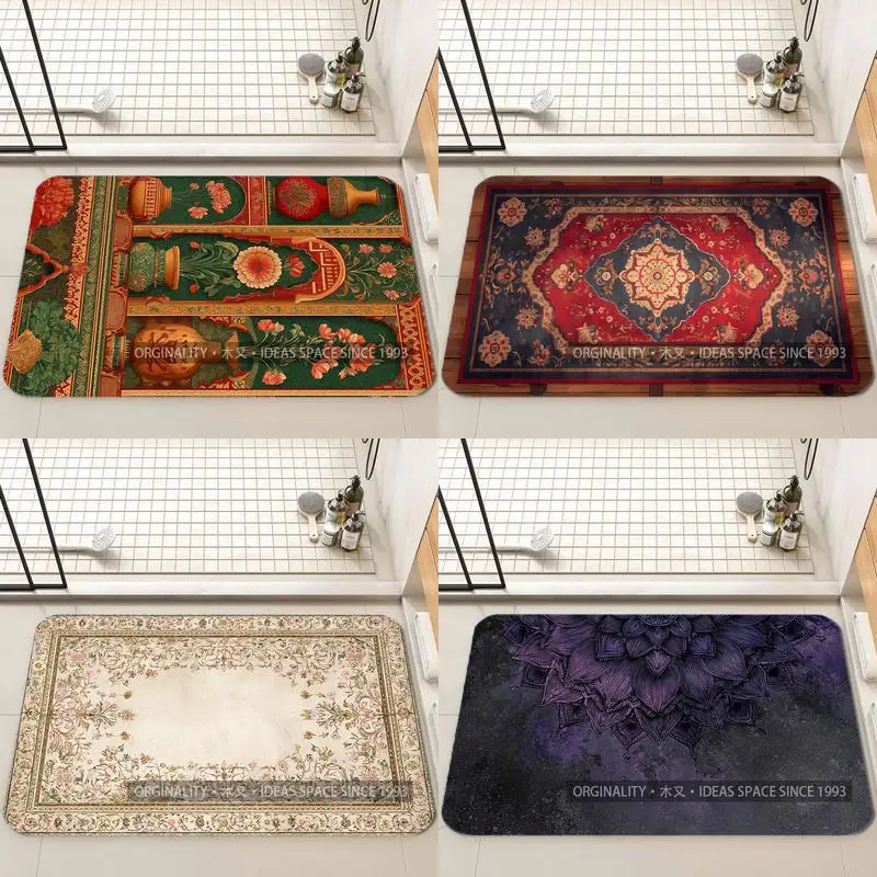 

Floral Pattern Floor Mat Living Room Decoration Home Sofa Non-Slip Carpet Study Bedroom Tatami Children'S Soft Floor Mat