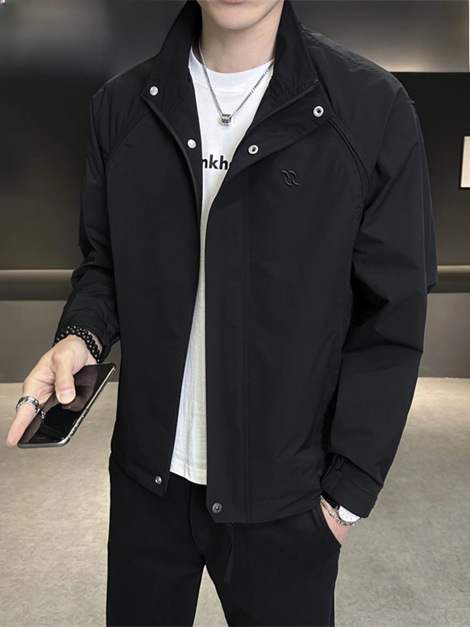 ピエール・カルダン メンズ カジュアル ワークウェア ジャエット スタンドカラー 防風 春秋 ファッション ポリエステル繊維 ロングスリーブ ジッパー