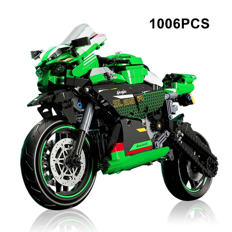 

1006PCS Kawasakii Ninja 400 Motorcycle Building Blocks Technique MOC Moto Car Model Motorbike City Vehicle Speed Racing Toy Gift