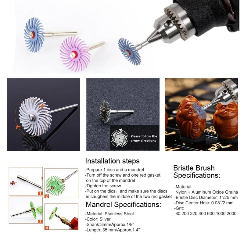 スパイラルディスクスクリュークリップ フライングソーサー ナイロン研磨 木彫り 核彫刻 ギャップミラー研磨 研磨