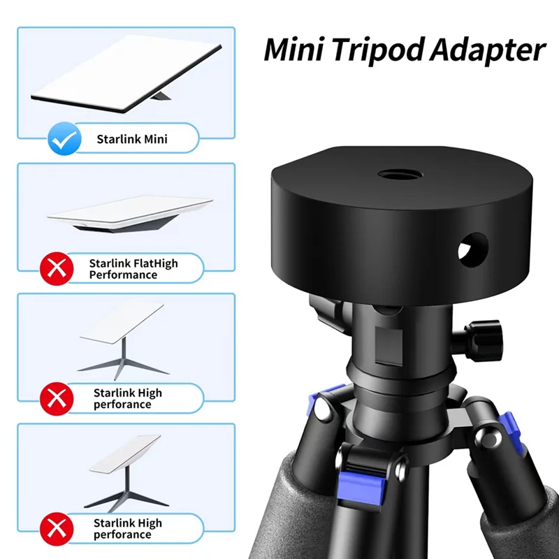 JABS-Non-Slip 1/4 Screw Tripod Adapter For Starlink Mini Aluminum Alloy Tripod Head Adapter Bracket