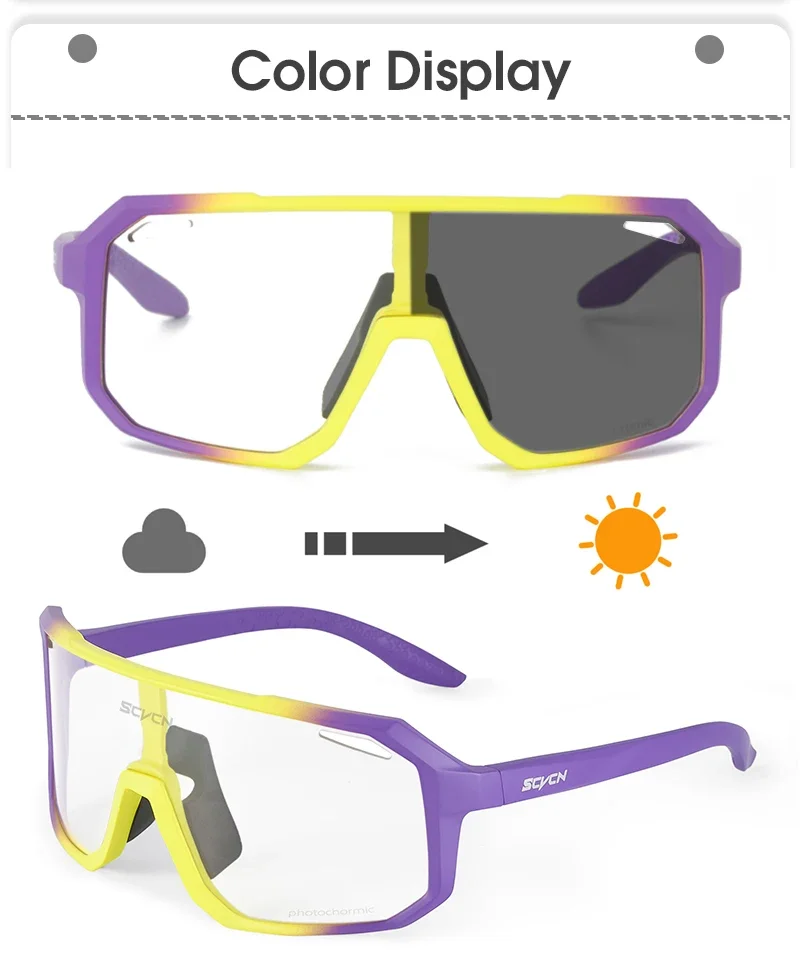 Photochrome Herren UV400 Radfahren Sonnenbrille Frauen Sport Lauf Brillen für Männer Gläser Straße Mountainbike Fahrrad Brille – Detail 13