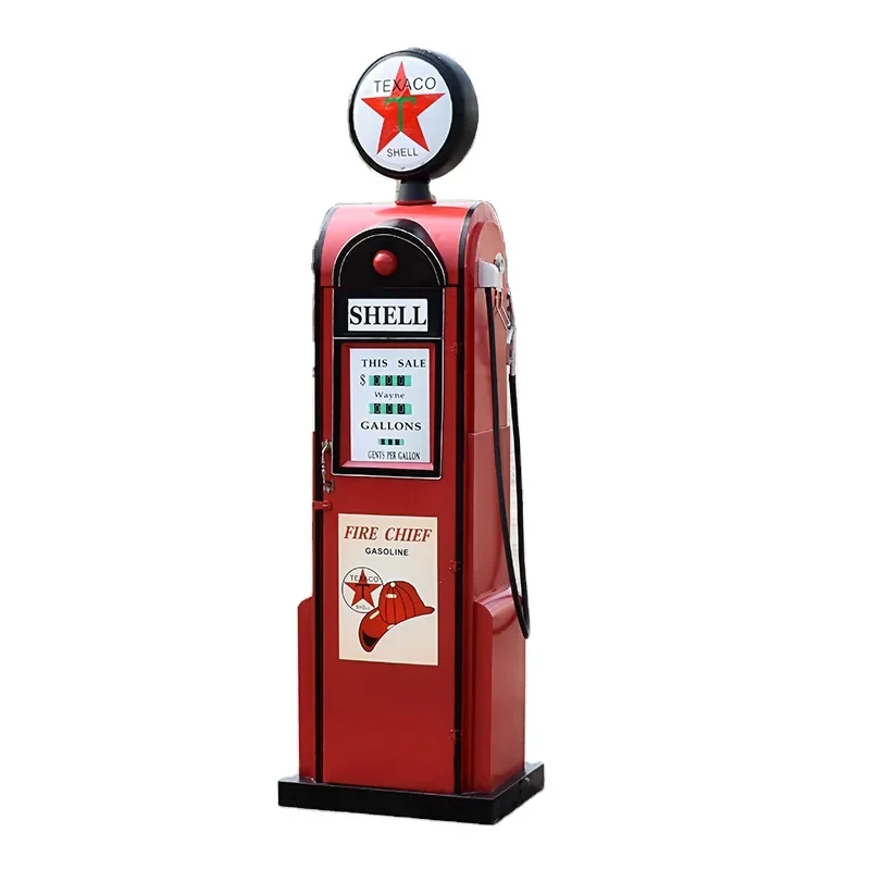 

Vintage metal craft model big gas station iron craft home bar restaurant decorations