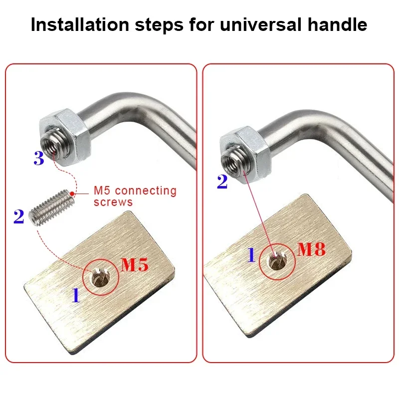 M5/M8 Universal Handle Brass Seal 304 Stainless Steel Handle Bread Branding Leather Embossing Wood Heat Iron Tool Accessories