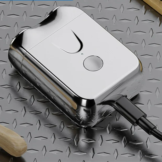 새로운 남성용 USB 충전식 미니 전기 면도기, 휴대용 자동차 여행용 수염 칼