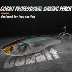 GOBAIT Sinking Pencil Lure 53g 10.5cm Popper Saltwater Hook Swimbait Pesca Long Cast Wobbler Sea Fishing Crankbait Silicon Bait