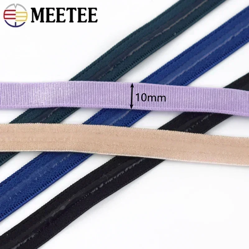 2/4/10M 10mm Silicone Elastic Band For Clothes Bra Non-slip Stretch Ribbon Underwear Rubber Bands DIY Belt Sewing Accessories