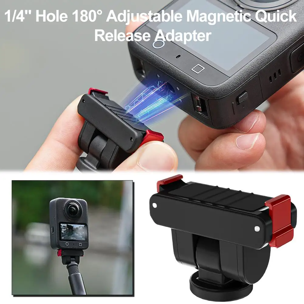 Per DJI Osmo 360 Supporto magnetico a sgancio rapido Adattatore di rotazione regolabile Accessori per oggetto di tiro con interruttore rapido