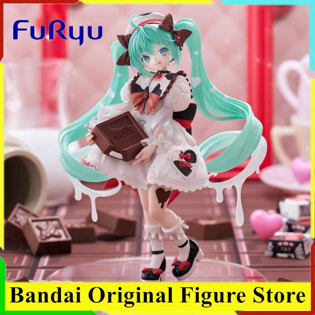 

Original FuRyu Trio-Try-iT Figure Anime Hatsune Miku x Tirol Chocolate Milk Ver. Action Figurine PVC Model Collection Doll