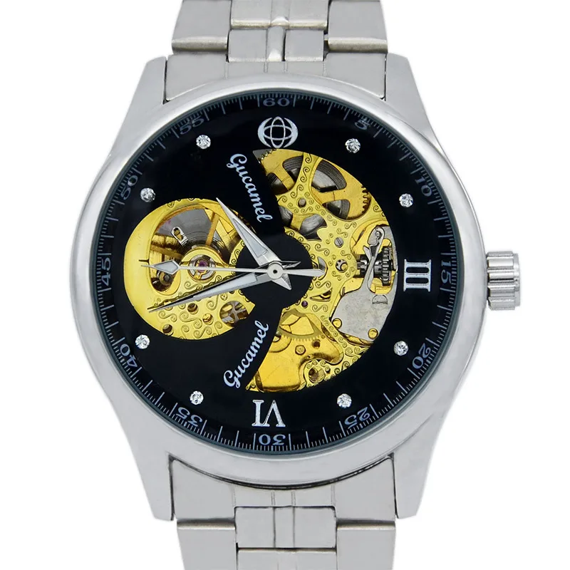 KL09 トレンディでファッショナブルなメンズ腕時計、クールな中空全自動機械式時計、ビジネス時計、ギフト