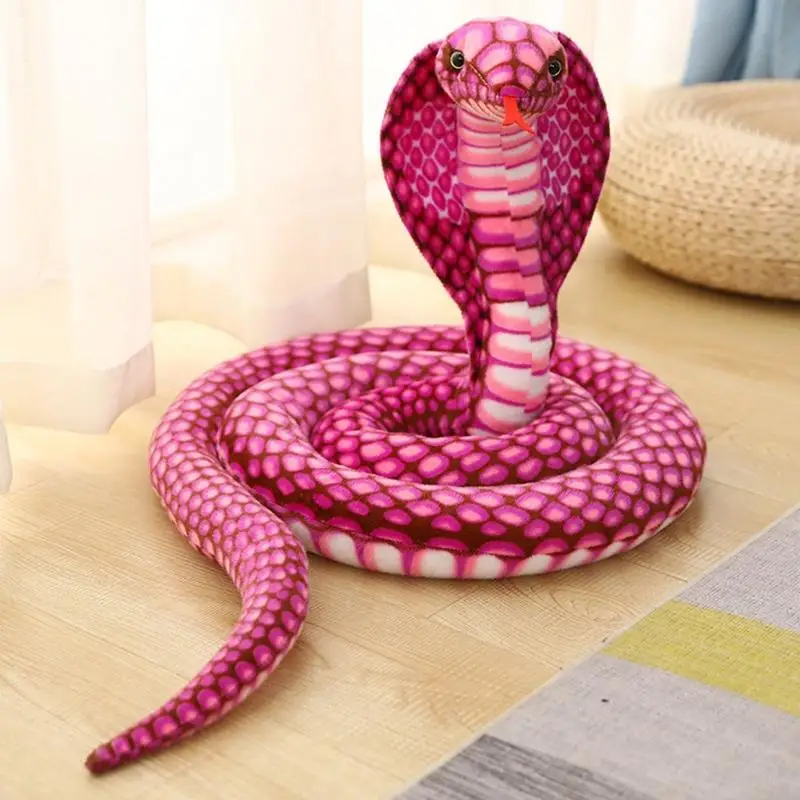 4XBD Plush Stuffed Snake Soft Cotton Toy Realistic Animal Party Gift Decorated Pillow