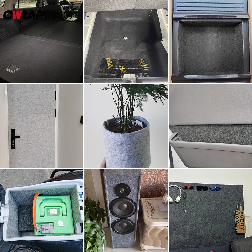 Car Wrap Vinyl Self Adhesive Car Lining Carpet Felt Water and Oil Proofing Kitchen Home Shockproof Felt Carpet Auto Accessories