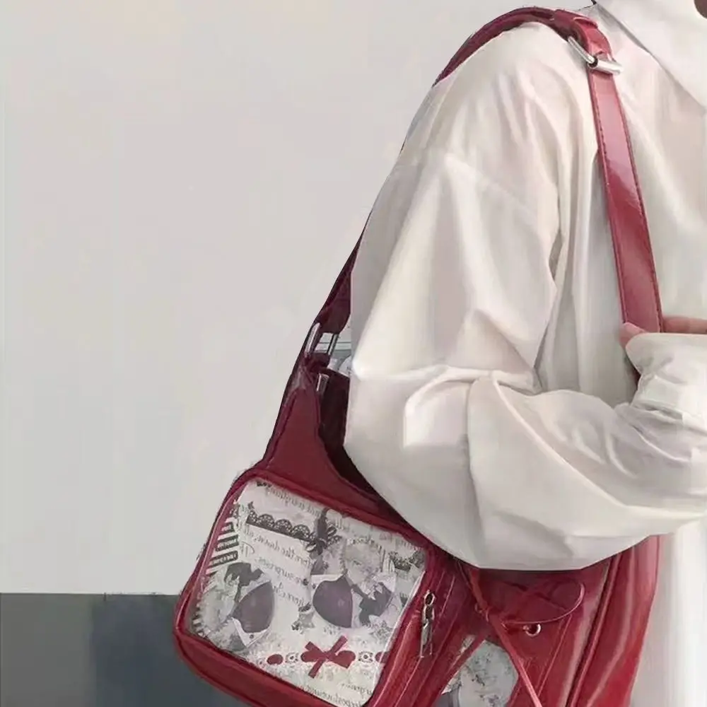 

Japanese Style Harajuku Jk Shoulder Bag DIY Big Capacity Crossbody Bag Lolita College Style Transparent Ita Bag Women