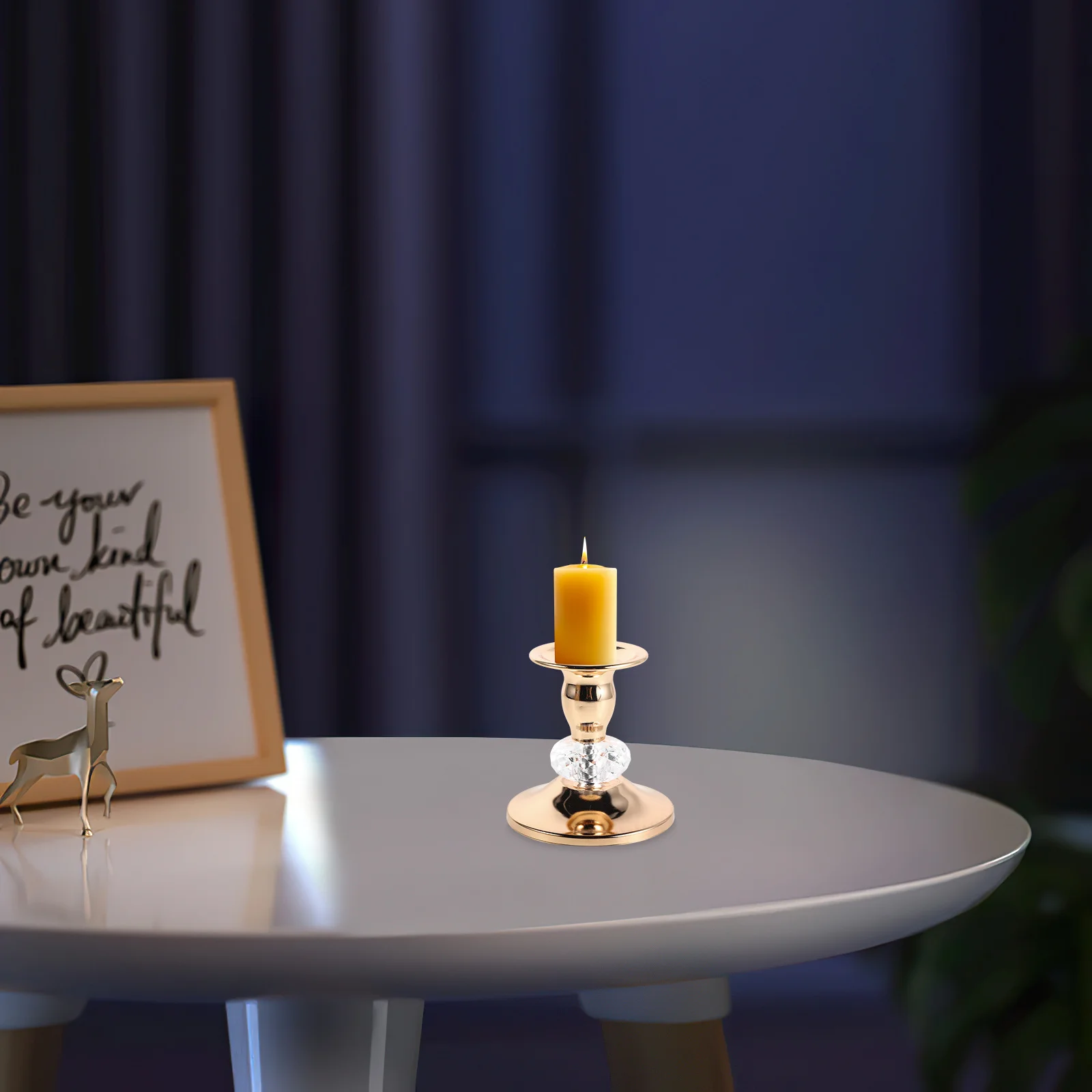 

4Pcs European Style Crystal Holders Elegant Metal Candelabra for Dining Table Centerpiece Fireplace Church Decor Holiday