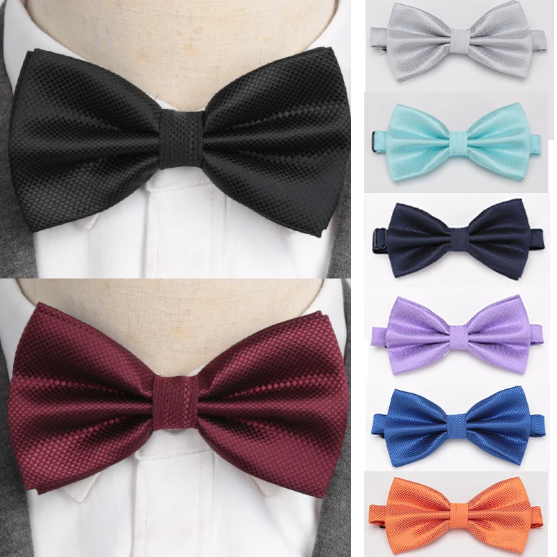 

Men Plaid Bowties Groom Mens Solid Fashion Cravat for Men Butterfly Gravata Male Formal Dress Marriage Wedding Party Bow Ties