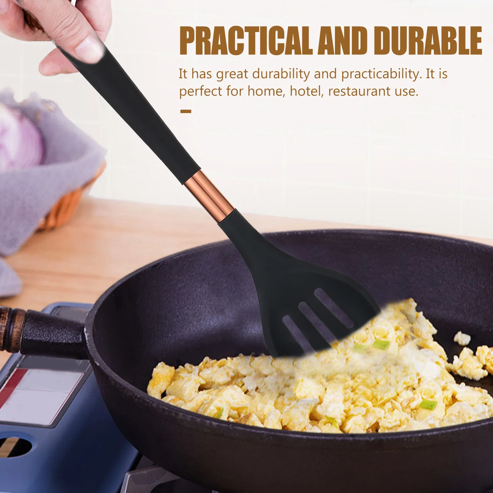 

1 set Cooking Spatula Silicone Colander Noodle Practical Dense Spoon Practical Dense Spoon Kitchen Gadgets Accessory