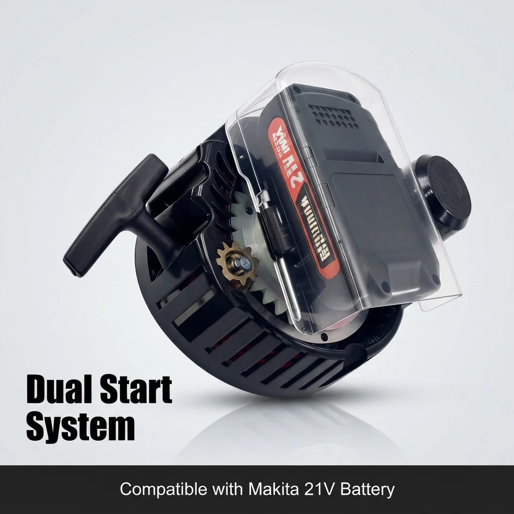 Easy Start Dual System Push Button Electric And Manual Recoil Starter for GX160 GX200 168F 170F Engine - Generator Starter