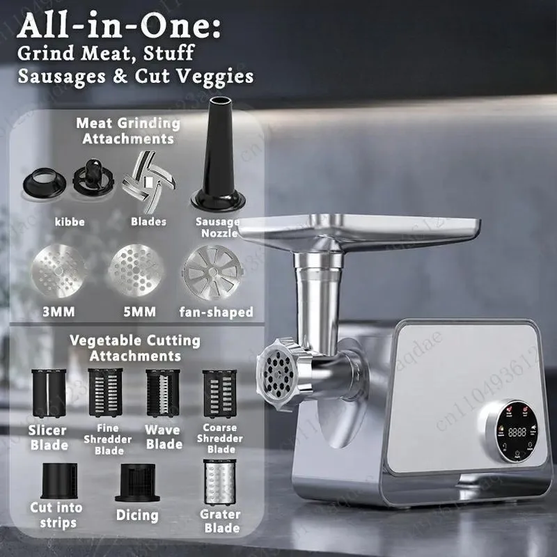 Multi-functional Meat Grinder Household Automatic Electric Vegetable Cutter Enema Salad