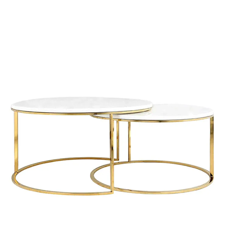 

Chinese Supplier Living Room Furniture Design Gold Legs Modern Marble Center Coffee Table