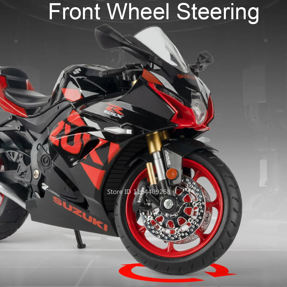 1:12 SUZUKI GSX1000R GSX250SR modèle de moto jouet voiture corps en alliage pneus en caoutchouc roue modèles de moteur de direction pour enfants jouets cadeaux