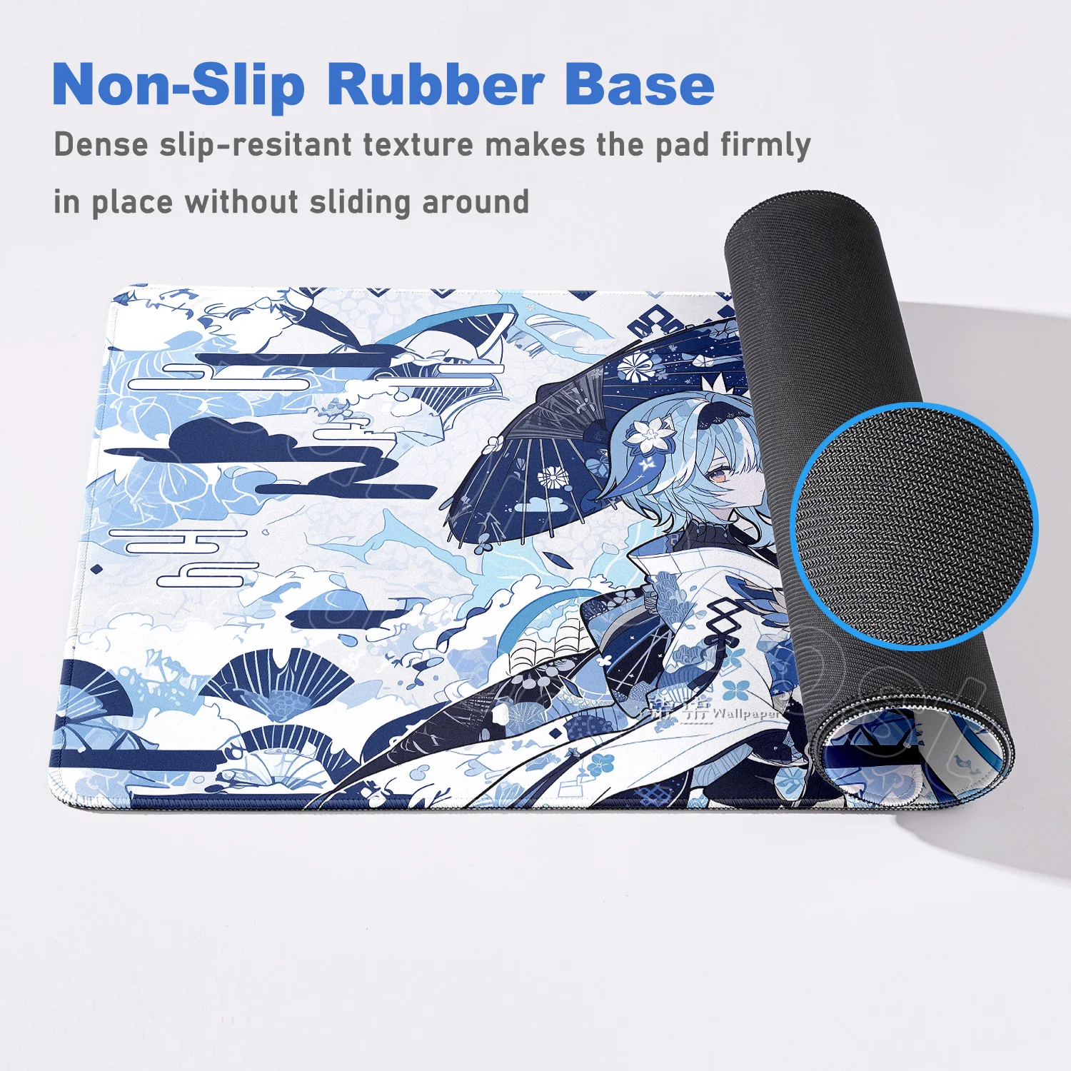 Large rubber Mouse pad HD printing Keyboard Mat with edge-locking Non-slip HD Eula Genshin Impact MousePad PC Gaming Accessories view 5