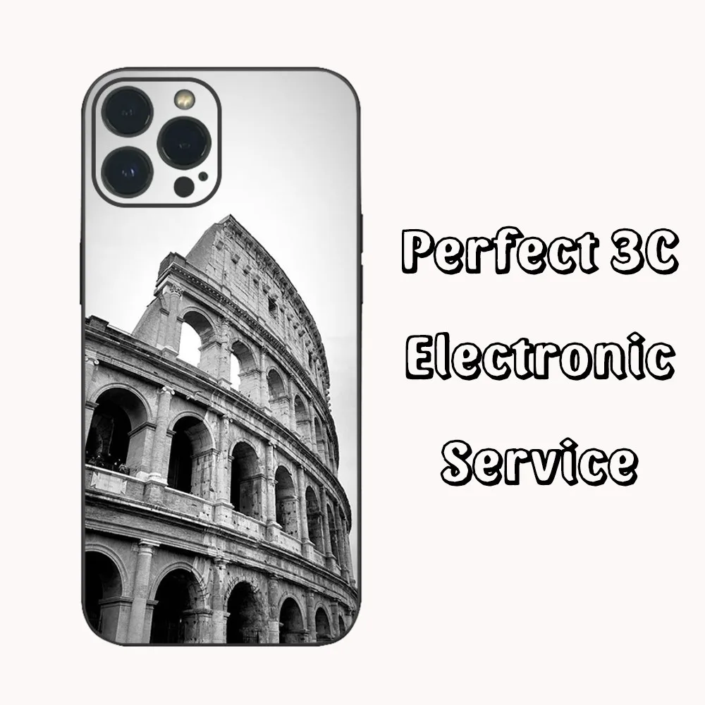 Classic Dark World Landmarks Phone Case  For iPhone16 15 14 13 12 Mini 11 Pro XS Max X XR SE5 6 7 8 Plus Soft Silicone Cover