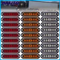 10 Uds 12V 24V 6 luces LED de posición lateral luz de advertencia luces externas de coche remolque camión lámpara de liquidación rojo ámbar blanco