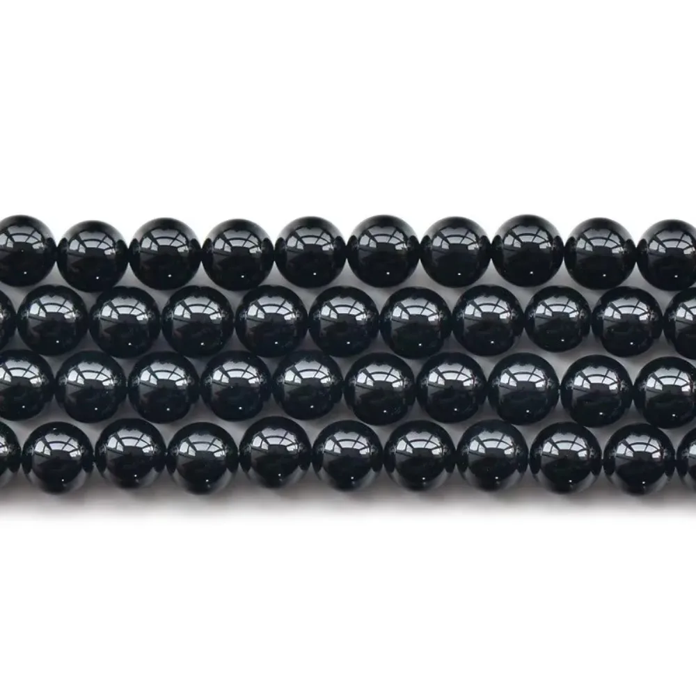 

Grade A Natural Black Agate Beads 4mm-20mm Smooth Polished Round 15 Inch Strand