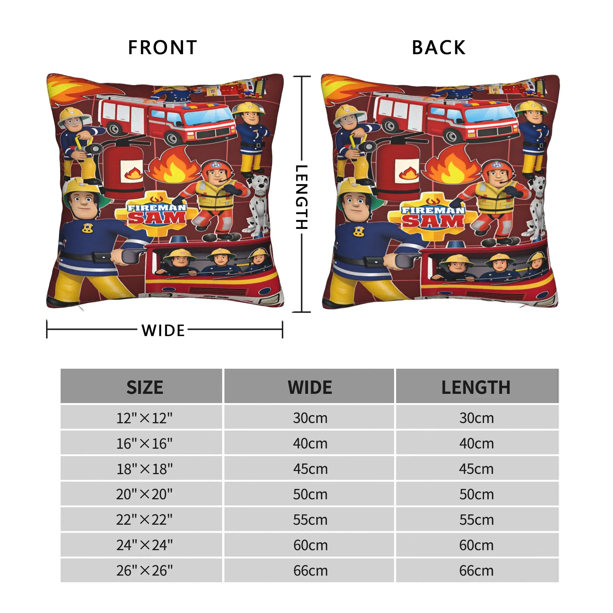 Pillow Case Fireman Sam Firefighter Comfy  Pillow Cover For Living Room Sofa Fashion Pillowcases