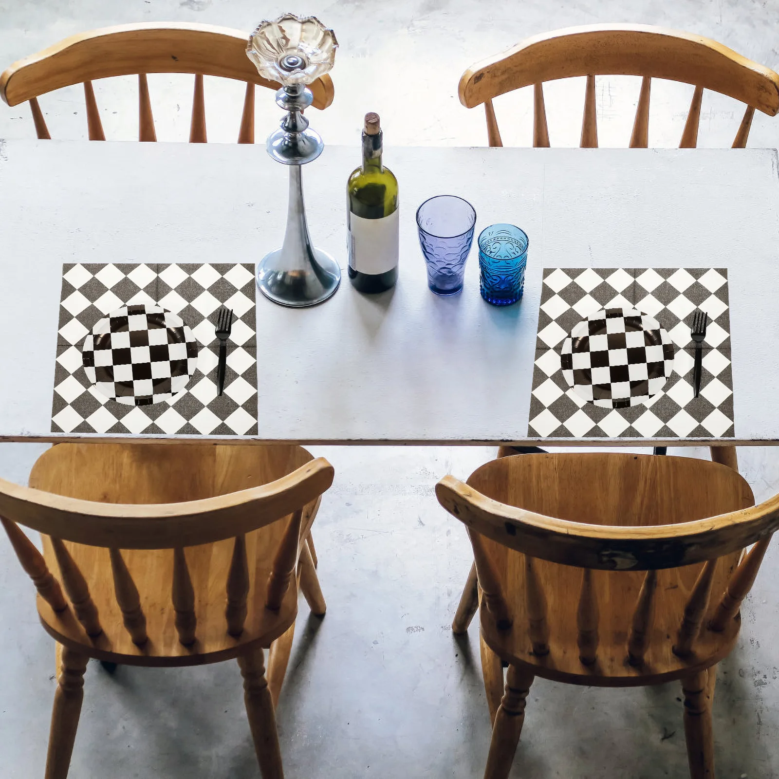 

1 set Race Car Themed Checkered Paper Plates Disposable Party Supplies For Birthday Racing Theme Decoration Tableware