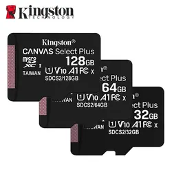 Karta pamięci Kingston 128 GB 32 GB Micro SD TF 64 GB U1 V10 A1 MicroSD SDCS2 100 Mb Prędkość odczytu klasa 10 Flash Micro Card do telefonu