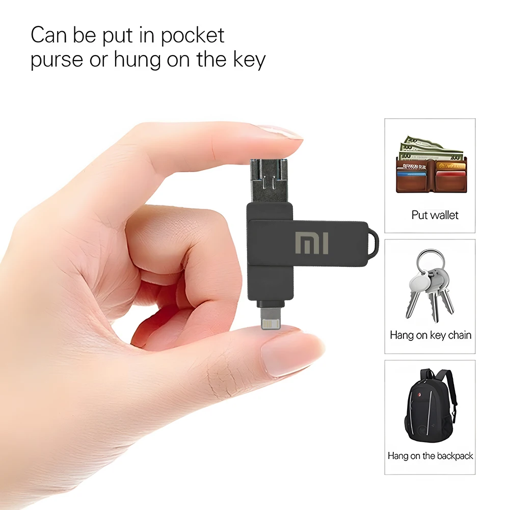 XIAOMI USB 3,0 2TB unidad Flash Original Pen Drive de alta velocidad 1TB Metal impermeable tipo C memoria USB para dispositivos de almacenamiento de computadora