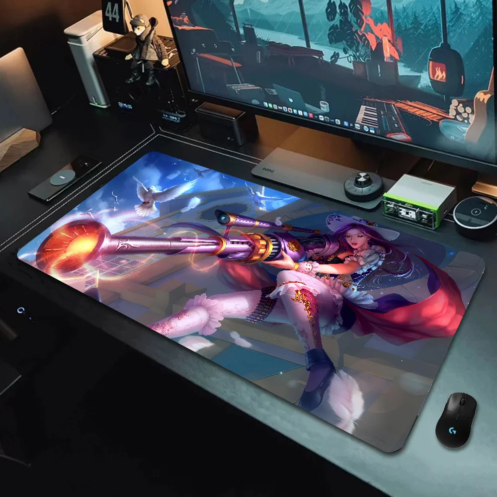 Game League Of Legends Caitlyn Mousepad Large Gaming Mouse Pad LockEdge Thickened Computer Keyboard Table Desk Mat