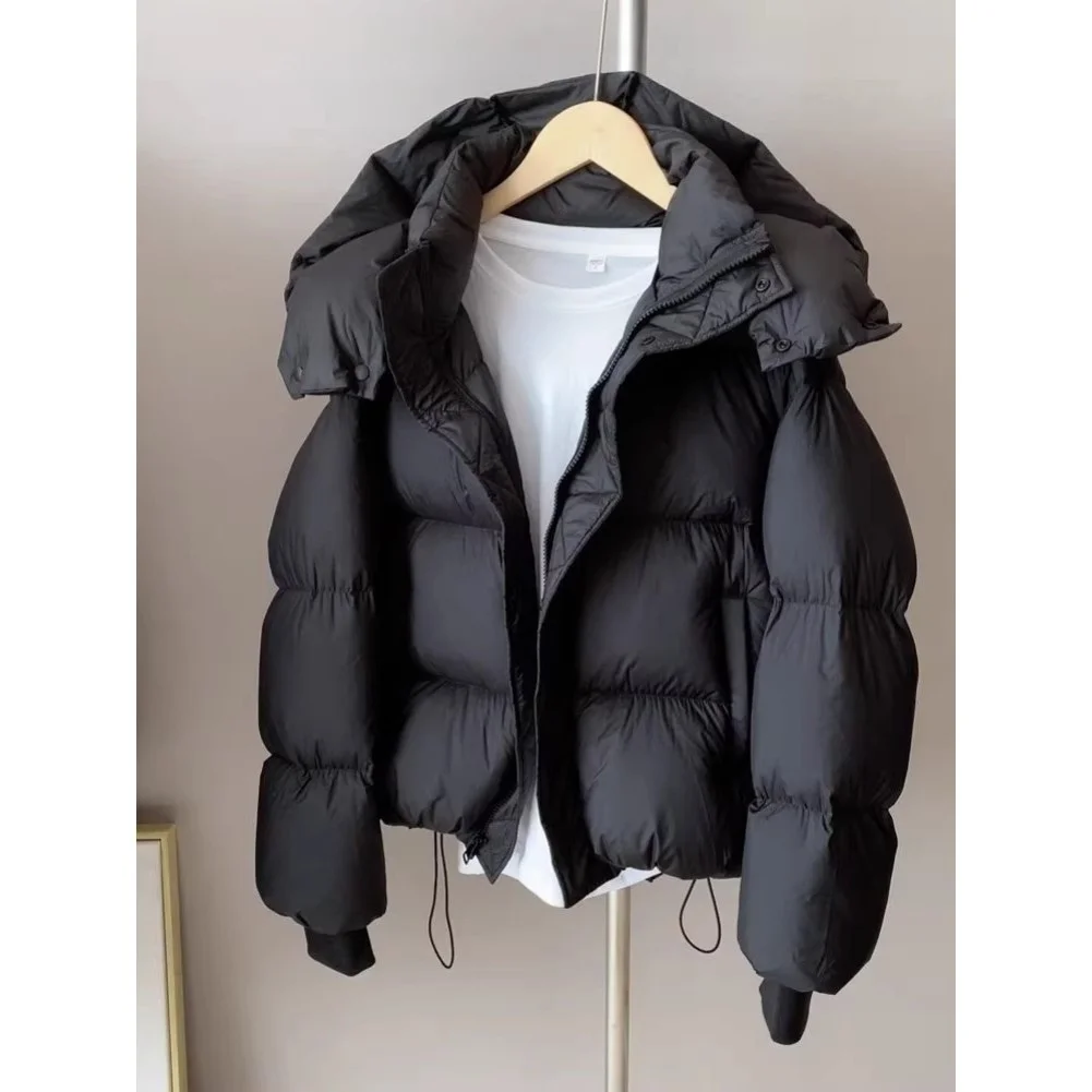Hooded Cotton Jacket for Women Short Length Solid Color Style Suitable for Beach Holiday and Cycling Activities