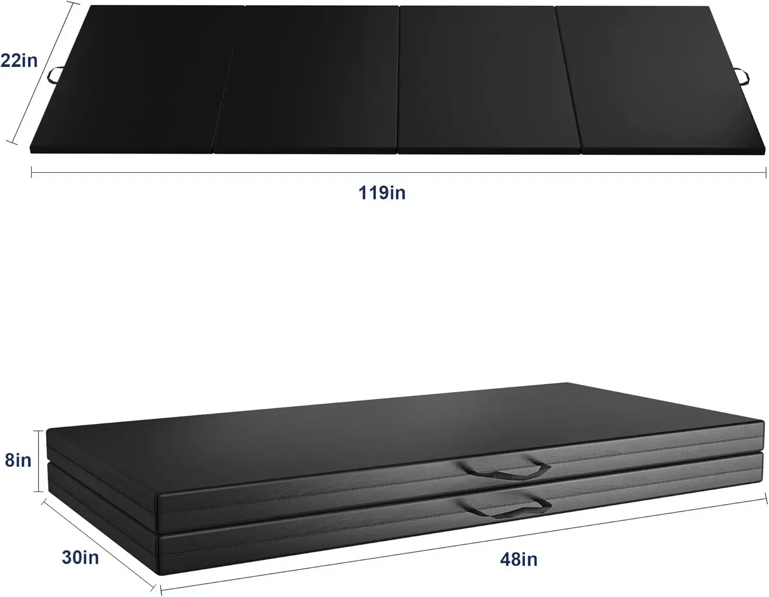 エレベンス-タンブリング用体操マット、厚手の折りたたみ式エクササイズ、家庭、10 "x 4" x 2"