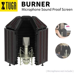 XTUGA Microphone Isolation Shield Microphone Pop Filter Shield Foldable Adjustable Windscreen Microfone for Studio Recording