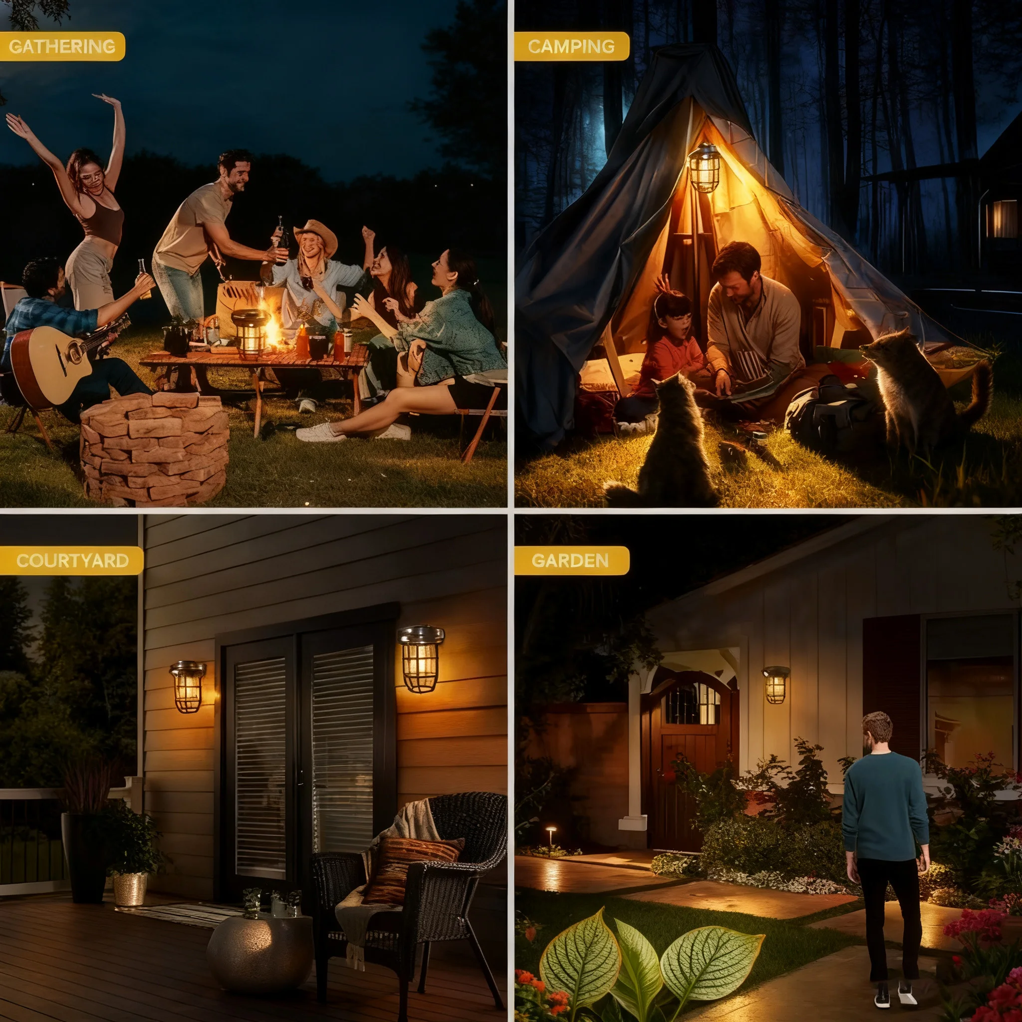 Solar Camping Light IP65 Waterproof Outdoor Light 360° Hanging Light IR Sensor LED Tent Lamp Portable Durable Camping Lantern