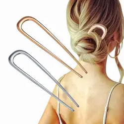 U-förmige Haargabel, elegante U-förmige Haarnadel, Legierung, rutschfest, lange, dicke Haare, Hochsteckfrisur, französische Haarnadel, Haar-Accessoires